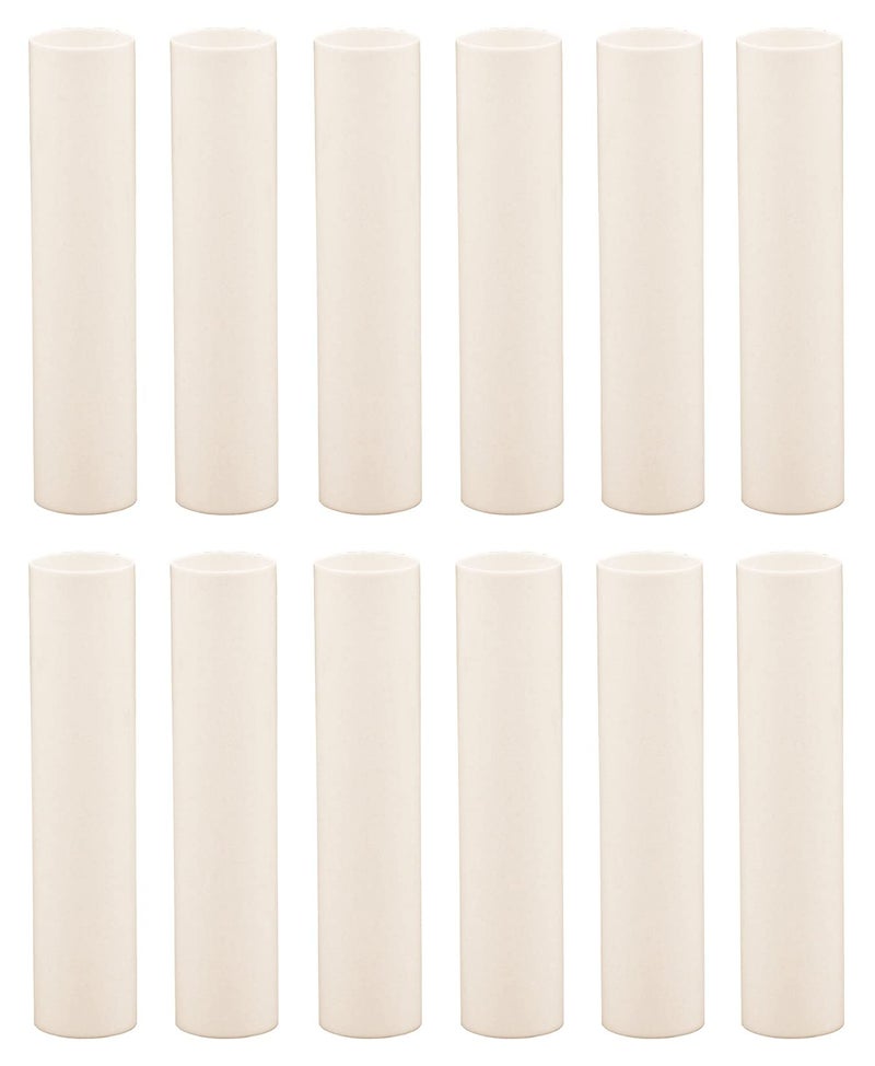 Creative Hobbies 4 Inch Tall Cream Plastic Candle Covers Sleeves Chandelier Socket Covers - Slip Over E12 Candelabra Base Sockets | Set of 12 - Image 1